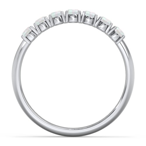 Band of Eternity Ring – Sterling Silver with Opal