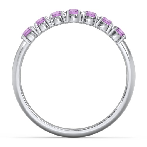Band of Eternity Ring – Sterling Silver with Amethyst
