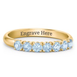 Band of Eternity Ring in 9K Solid Yellow Gold with Blue Topaz
