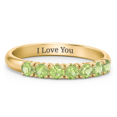 Band of Eternity Ring – 9kt Yellow Gold with Peridot