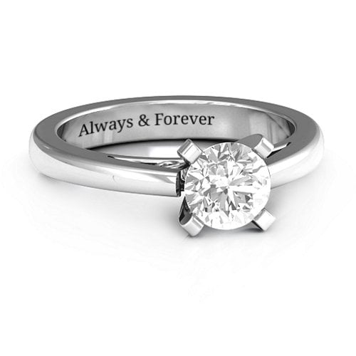 Adoration Solitaire Ring – Sterling Silver with White Premium Zirconia