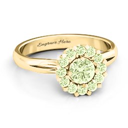Adore and Cherish Ring in 9K Solid Yellow Gold with Peridot