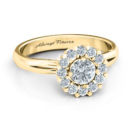 Adore and Cherish Ring in 9K Solid Yellow Gold with Diamond