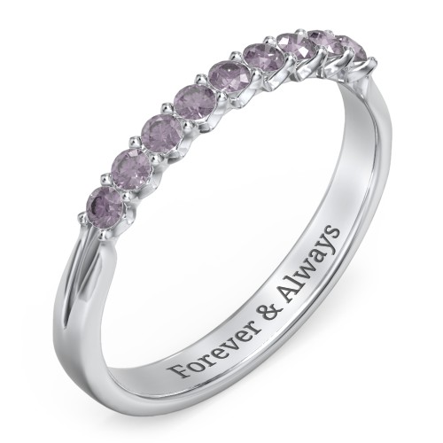 Glimmering Love Ring – 9kt White Gold with Alexandrite