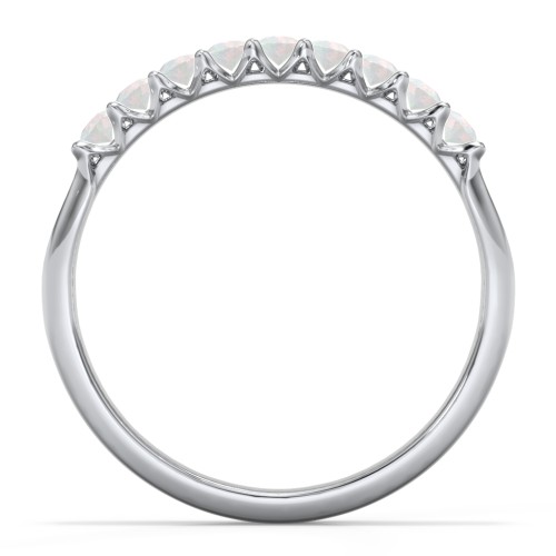 Glimmering Love Ring – 9kt White Gold with Opal