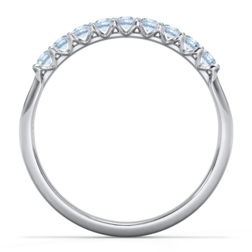 Glimmering Love Ring – 9kt White Gold with Blue Topaz