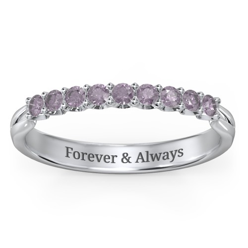 Glimmering Love Ring – 9kt White Gold with Alexandrite
