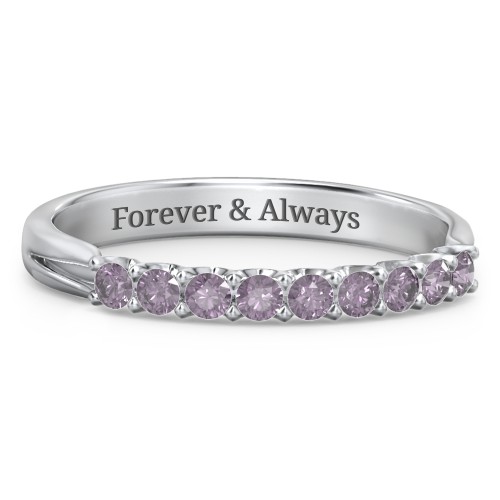 Glimmering Love Ring – 9kt White Gold with Alexandrite