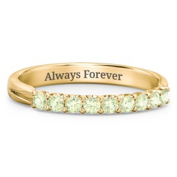 Glimmering Love Ring in 9K Solid Yellow Gold with Peridot