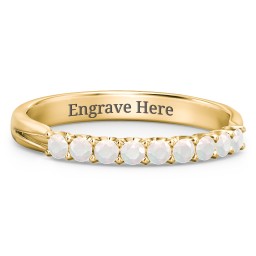Glimmering Love Ring in 9K Solid Yellow Gold with Opal