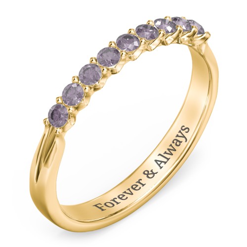 Glimmering Love Ring – 9kt Yellow Gold with Alexandrite