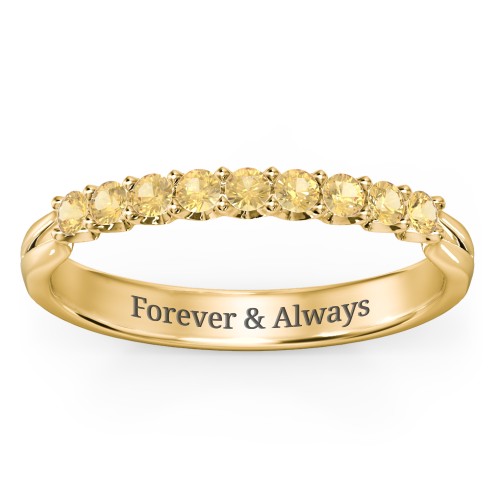 Glimmering Love Ring – 9kt Yellow Gold with Citrine