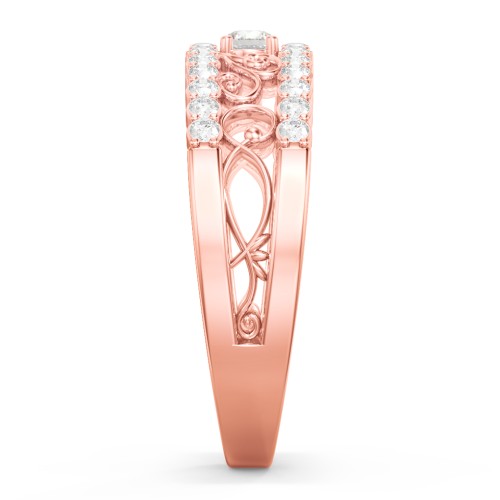 Mesmeric Love Ring – 9kt Rose Gold with Cubic Zirconia and White Premium Zirconia