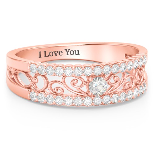 Mesmeric Love Ring – 9kt Rose Gold with Cubic Zirconia and White Premium Zirconia