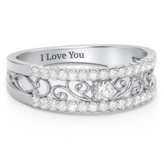 Mesmeric Love Ring – Sterling Silver with Citrine and White Premium Zirconia