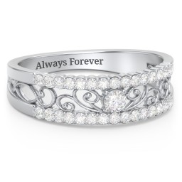 Mesmeric Love Ring in 925 Sterling Silver with Diamond