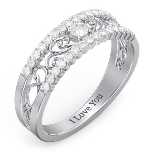 Mesmeric Love Ring – Sterling Silver with Diamond