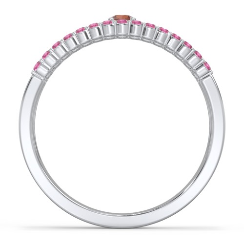 Mesmeric Love Ring – Sterling Silver with Garnet and Red Premium Zirconia