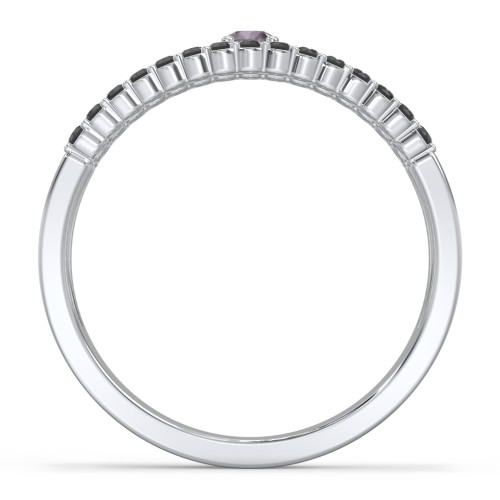 Mesmeric Love Ring – Sterling Silver with Alexandrite and Black Premium Zirconia