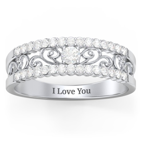 Mesmeric Love Ring – Sterling Silver with Diamond