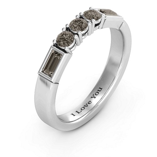 Charmed by Love Ring – Sterling Silver with Smokey Quartz