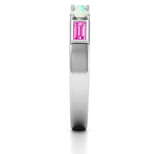 Charmed by Love Ring – Sterling Silver with Opal and Pink Tourmaline