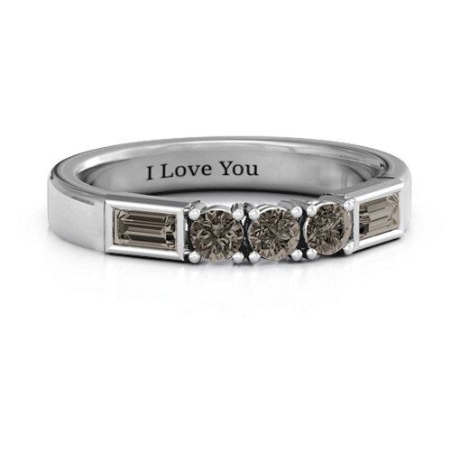 Charmed by Love Ring – Sterling Silver with Smokey Quartz