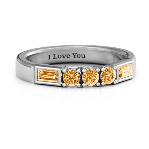 Charmed by Love Ring – Sterling Silver with Citrine