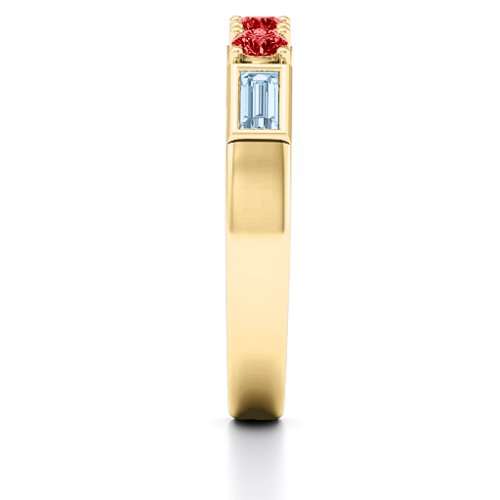 Charmed by Love Ring – 9kt Yellow Gold with Garnet and Aquamarine