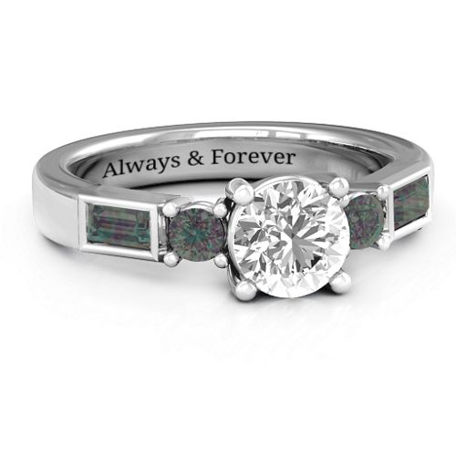 Andrea Engagement Ring – Sterling Silver with White Premium Zirconia and Alexandrite
