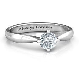 Sandra Solitaire Ring in 925 Sterling Silver with Diamond
