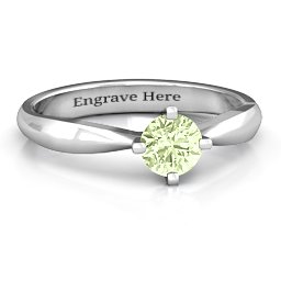Sandra Solitaire Ring in 925 Sterling Silver with Peridot