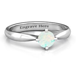 Sandra Solitaire Ring in 925 Sterling Silver with Opal