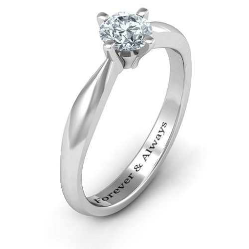 Sandra Solitaire Ring – Sterling Silver with Diamond