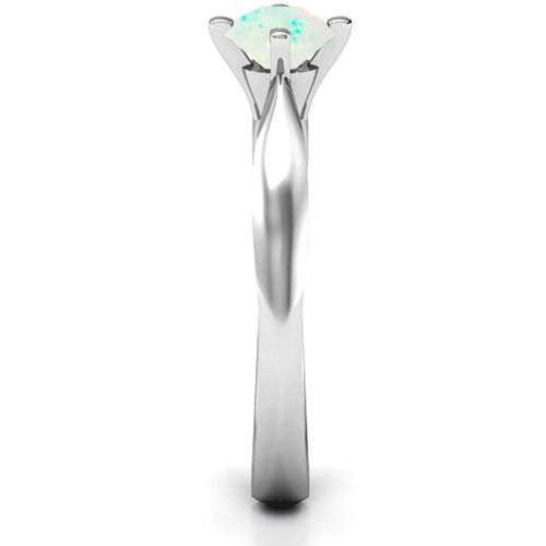 Sandra Solitaire Ring – Sterling Silver with Opal