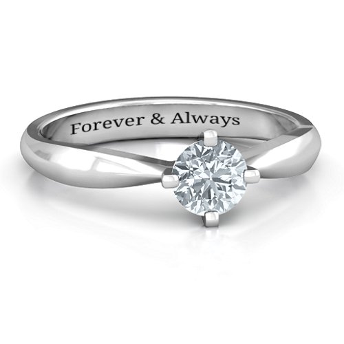 Sandra Solitaire Ring – Sterling Silver with Diamond