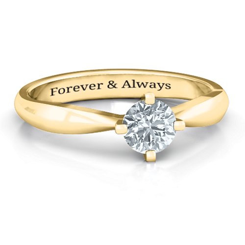 Sandra Solitaire Ring – 9kt Yellow Gold with Cubic Zirconia