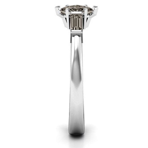 Marquise Cut Love Ring – Sterling Silver with Smokey Quartz