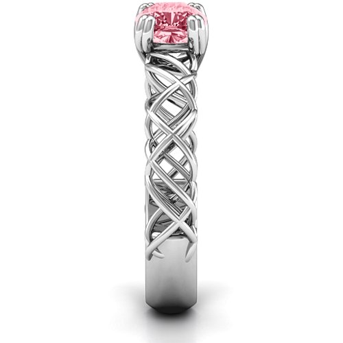 Tangled in Love Ring – Sterling Silver with Red Premium Zirconia