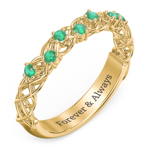 Stones Woven in Love Ring