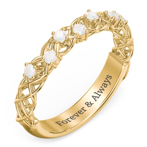 Stones Woven in Love Ring