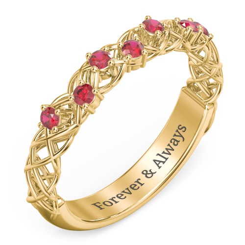 Stones Woven in Love Ring
