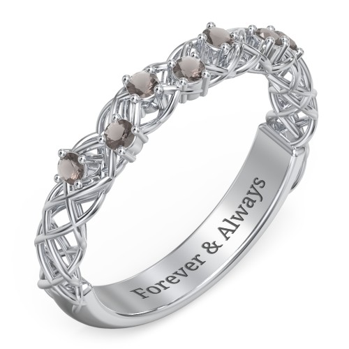Stones Woven in Love Ring