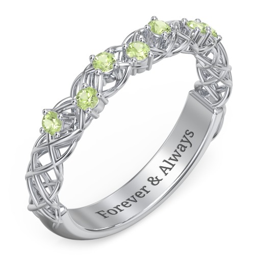 Stones Woven in Love Ring