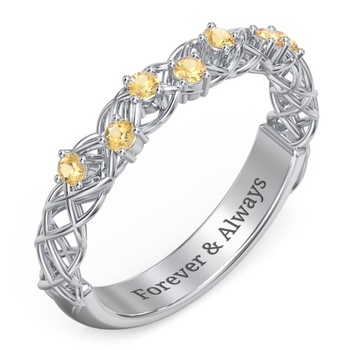 Stones Woven in Love Ring