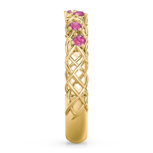 Stones Woven in Love Ring