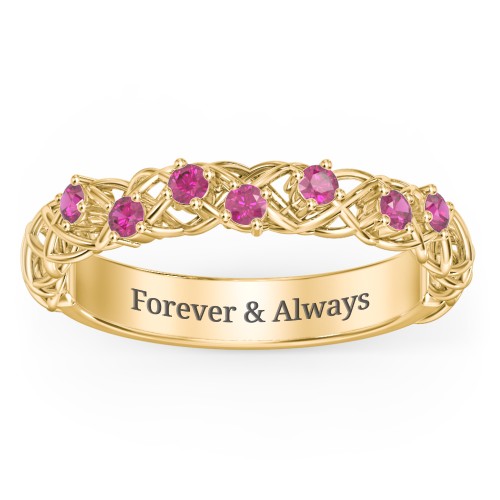 Stones Woven in Love Ring