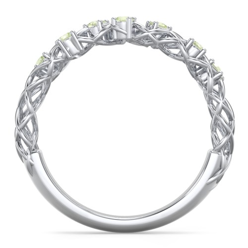 Stones Woven in Love Ring – Sterling Silver with Peridot
