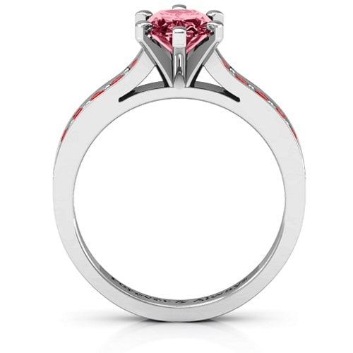 Shining in Love Ring – Sterling Silver with Red Premium Zirconia and Garnet