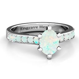 Shining in Love Ring in 925 Sterling Silver with Opal